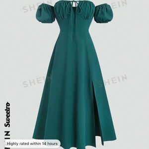 Green Milkmaid dress from Shein
